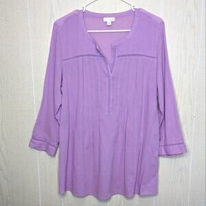 J.Jill lavender lilac flowey tunic blouse s Small